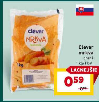 Clever mrkva praná 1 kg/1 bal. 