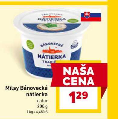 Milsy Bánovecká nátierka natur 200 g