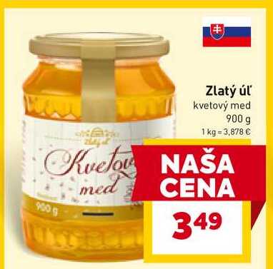 Zlatý úľ kvetový med 900 g 