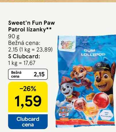 Sweet'n Fun Paw Patrol lízanky 90 g