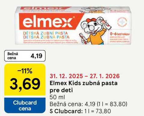 Elmex Kids zubná pasta pre deti 50 ml