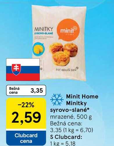 Minit Home Minitky syrovo-slané mrazené, 500 g 