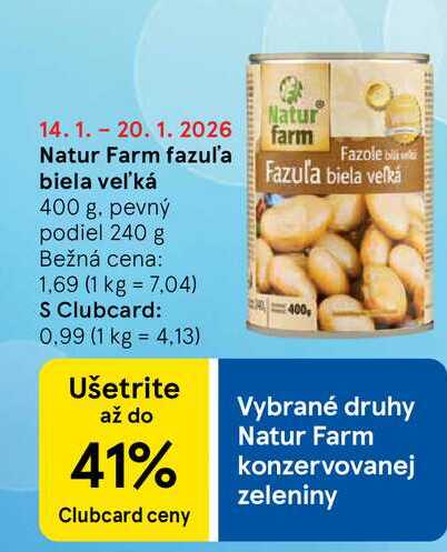 Natur Farm fazul'a biela veľká 400 g