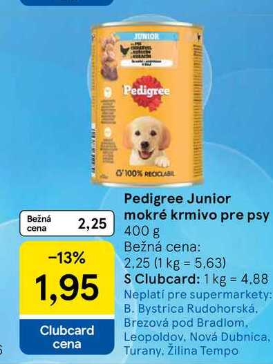 Pedigree Junior mokré krmivo pre psy 400 g 