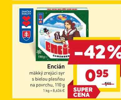 Encián mäkký zrejúci syr s bielou plesňou na povrchu, 110 g 