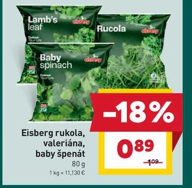 Eisberg rukola, valeriána, baby špenát 80 g 