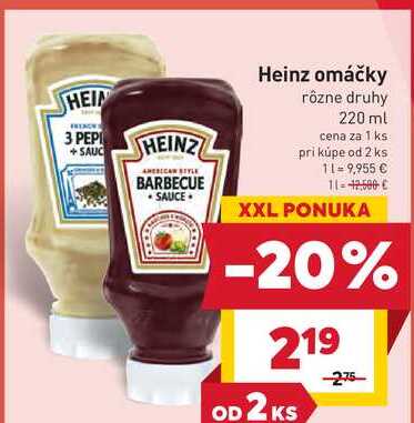 Heinz omáčky rôzne druhy 220 ml 