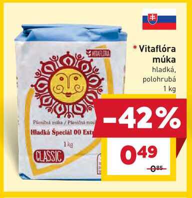 Vitaflóra múka hladká, polohrubá 1 kg 