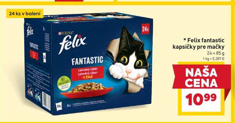 Felix fantastic kapsičky pre mačky 24 x 85g 