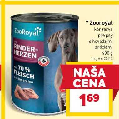 Zooroyal konzerva pre psy s hovädzimi srdciami 400 g 