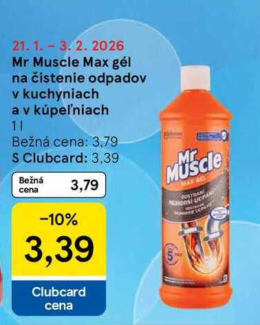 Mr Muscle Max gél na čistenie odpadov v kuchyniach a v kúpeľniach 1l