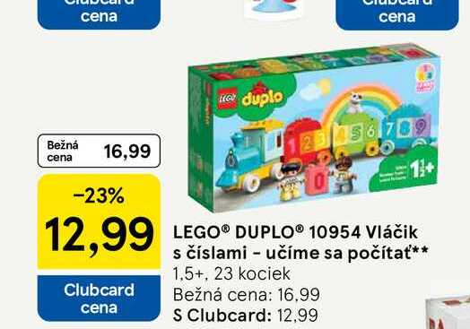 LEGO® DUPLO® 10954 Vláčik s číslami - učíme sa počítať 1,5+, 23 kociek