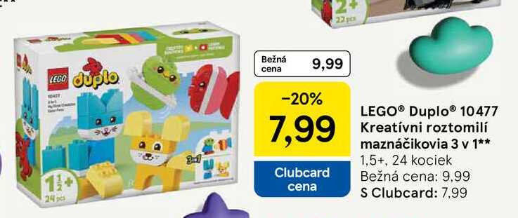 LEGO® Duplo® 10477 Kreatívni roztomilí maznáčikovia 3 v 1 1,5+, 24 kociek 