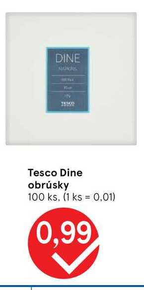 Tesco Dine obrúsky 100 ks