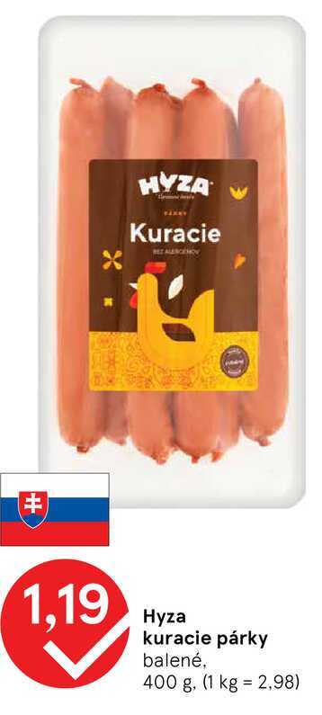 Kuracie Hyza kuracie párky balené, 400 g