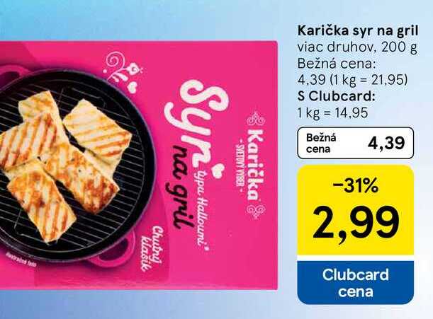 Karička syr na gril viac druhov, 200 g 