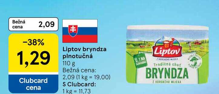 Liptov bryndza plnotučná 110 g 