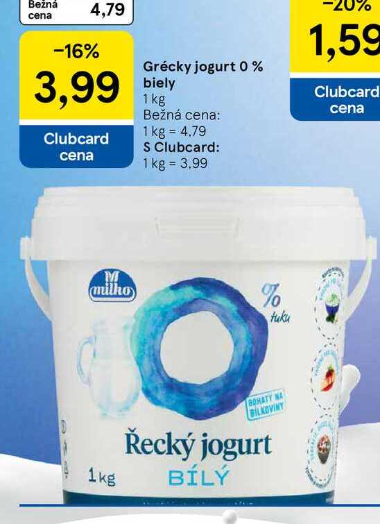 Milko Grécky jogurt 0 % biely 1 kg 