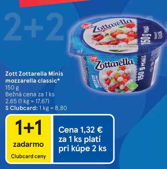 Zott Zottarella Minis mozzarella classic 150 g