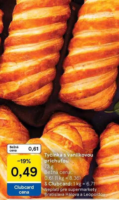 Tyčinka s vanilkovou príchuťou 73g