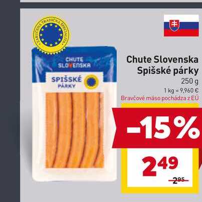 Chute Slovenska Spišské párky 250 g