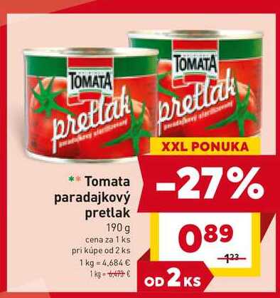 Tomata paradajkový pretlak 190g 