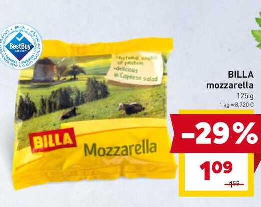 BILLA mozzarella 125 g 