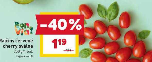 Rajčiny červené cherry oválne 250 g