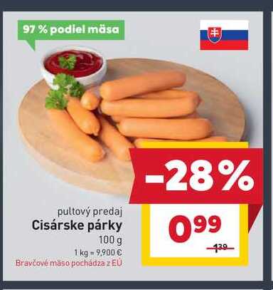 Cisárske párky 100 g 