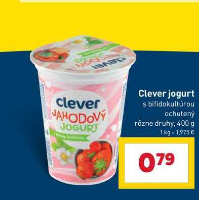 Clever jogurt s bifidokultúrou ochutený rôzne druhy, 400 g 