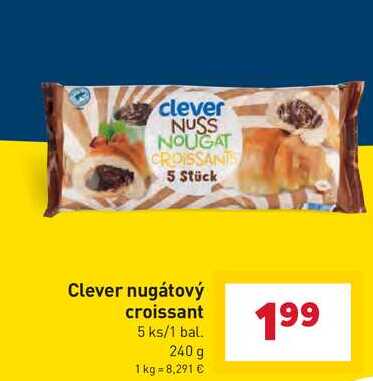 Clever nugátový croissant 5 ks/1 bal. 240 g
