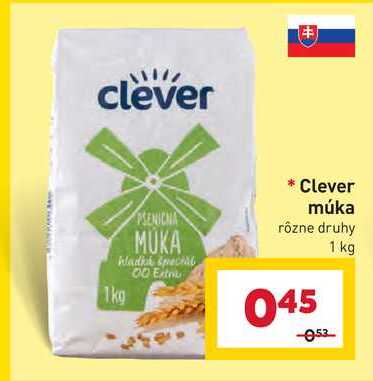 Clever múka rôzne druhy 1 kg 