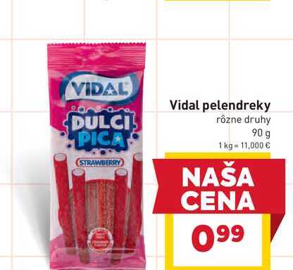 Vidal pelendreky rôzne druhy 90 g 