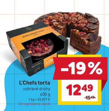 L'Chefs torta vybrané druhy 600 g 