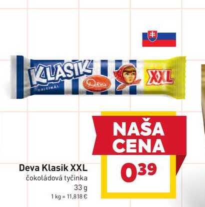 Deva Klasik XXL čokoládová tyčinka 33 g 