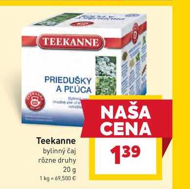 Teekanne bylinný čaj rôzne druhy 20 g