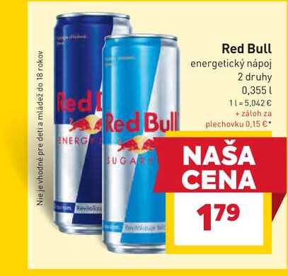 Red Bull energetický nápoj 2 druhy 0,355 L
