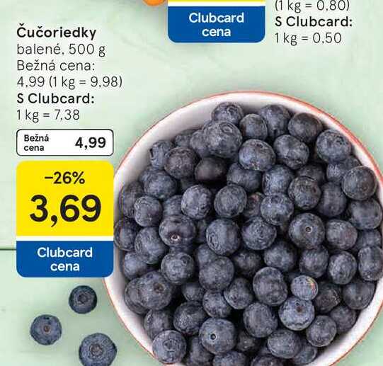 Čučoriedky balené, 500 g