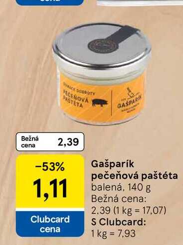 Gašparík pečeňová paštéta balená, 140 g 