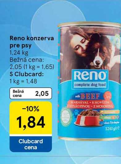Reno konzerva pre psy 1,24 kg