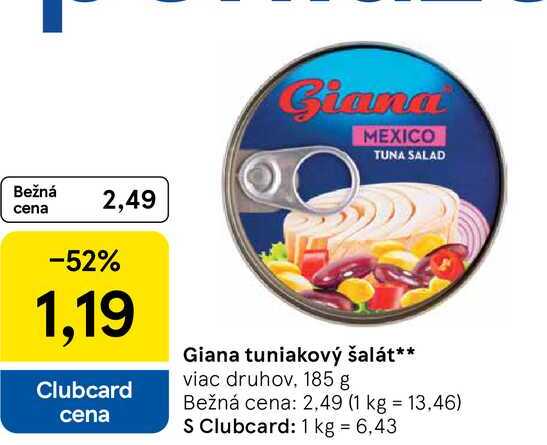 Giana tuniakový šalát viac druhov 185 g 