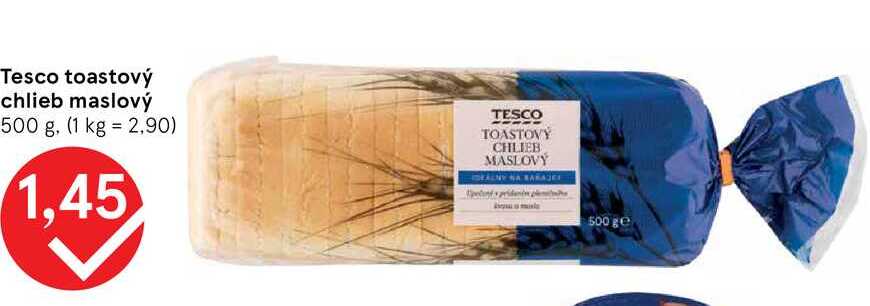 Tesco toastový chlieb maslový 500 g