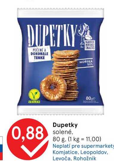 Dupetky solené, 80 g