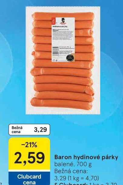 Baron hydinové párky balené, 700 g