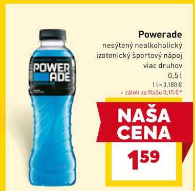 Powerade nesýtený nealkoholický izotonický športový nápoj viac druhov 0,5l