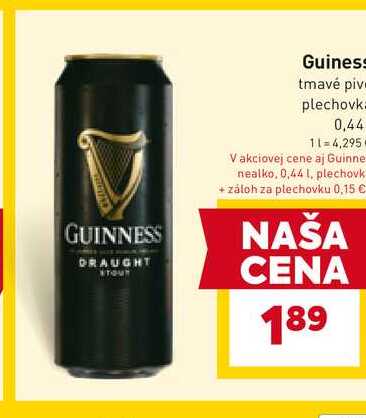 Guiness tmavé pivo plechovka 0,44l
