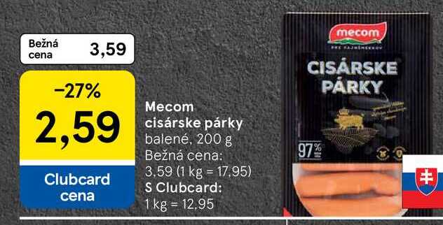 Mecom cisárske párky balené, 200 g 