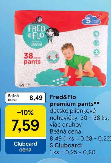 Fred&Flo premium pants detské plienkové nohavičky, 30 - 38 ks