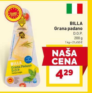 BILLA Grana padano D.O.P. 200 g