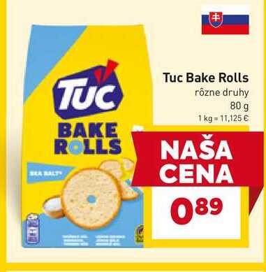 Tuc Bake Rolls rôzne druhy 80 g